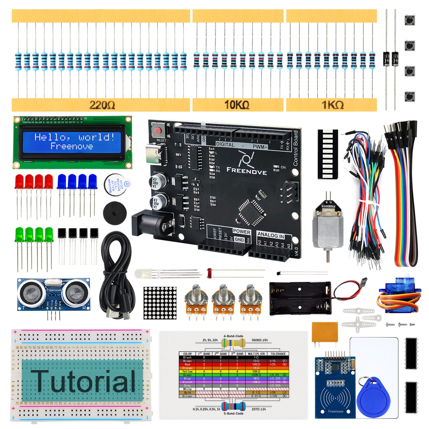 Freenove RFID Starter Kit (Compatible with Arduino UNO R3), 180-Page Detailed Tutorial, 161 Items, 30 Projects