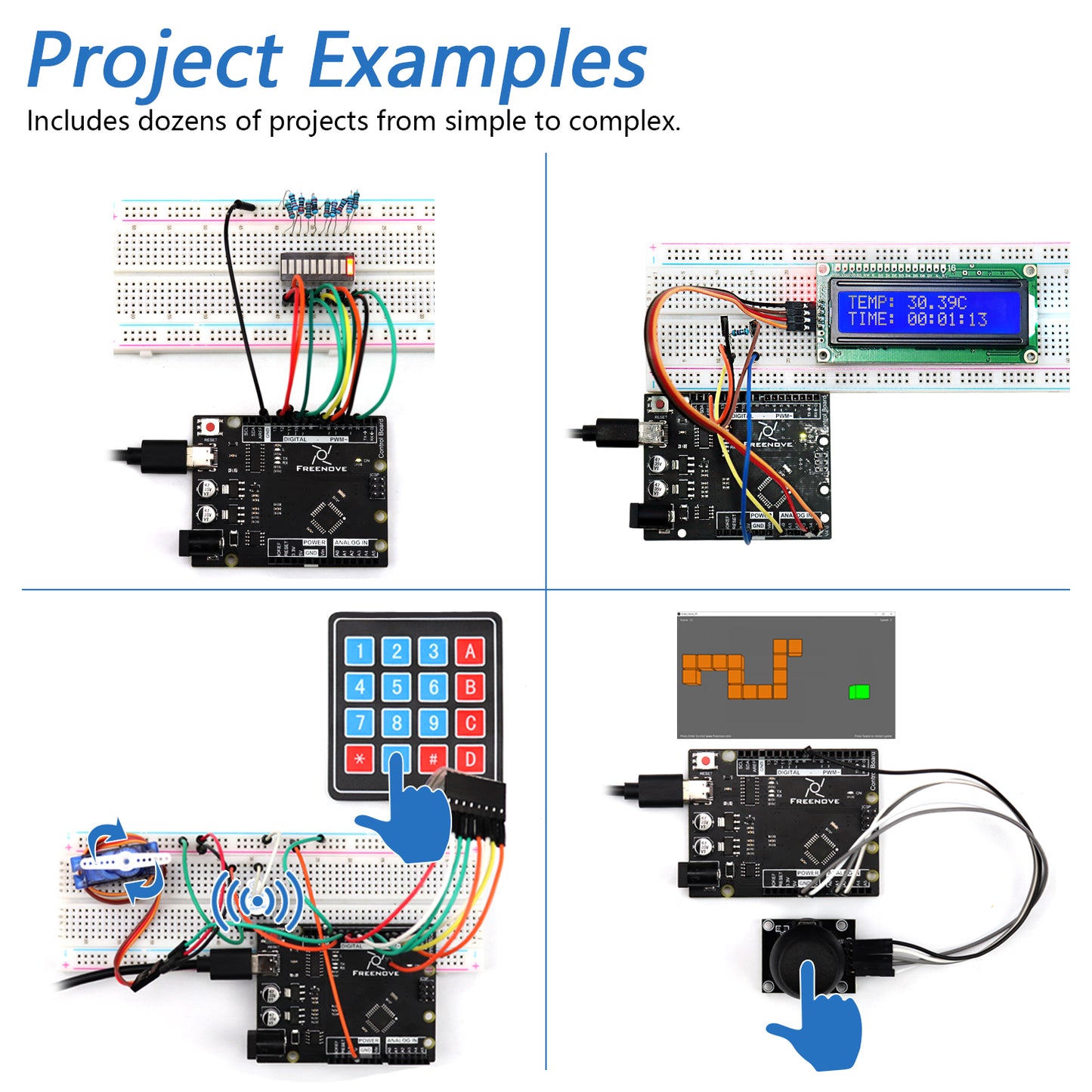 Freenove Ultimate Starter Kit (Compatible with Arduino UNO R3), 258-Page Detailed Tutorial, 217 Items, 57 Projects