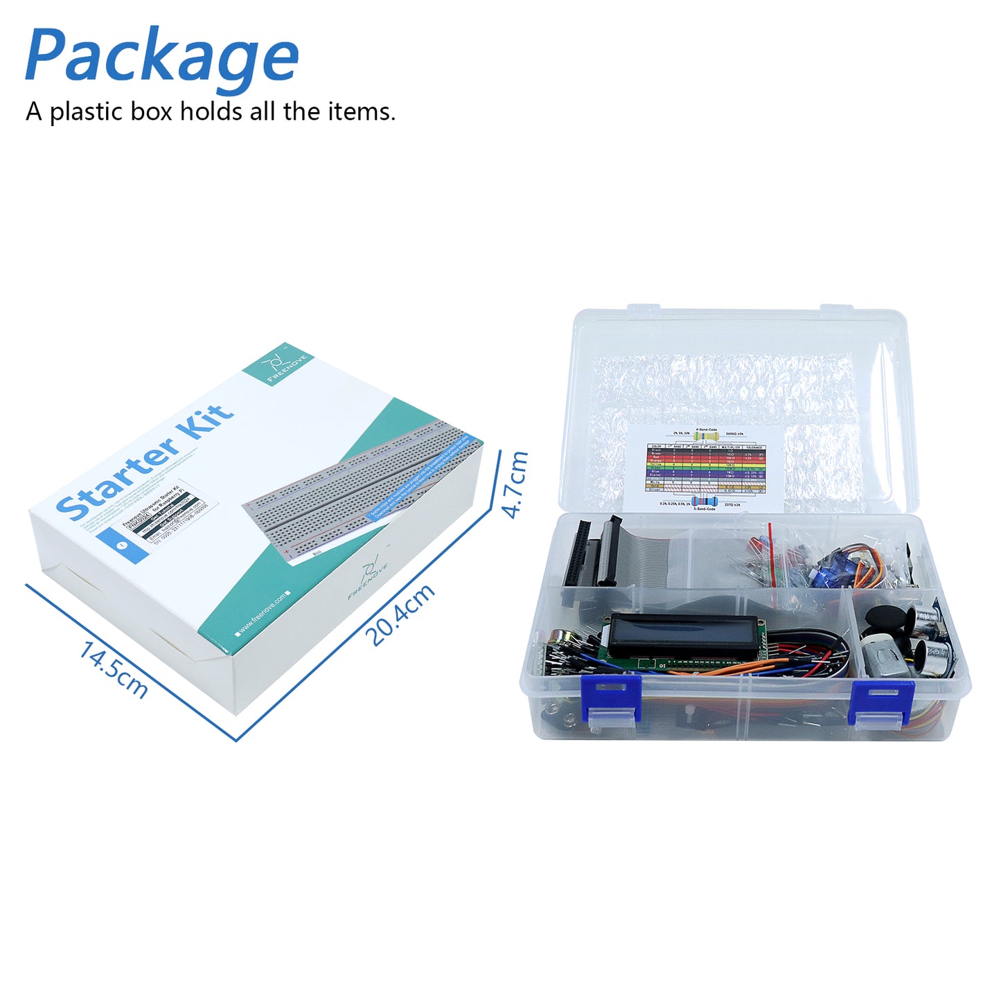 Freenove Ultrasonic Starter Kit for Raspberry Pi 5 4 B 3 B+ 400 Zero 2 W, 820-Page Detailed Tutorial, Python C Java Scratch Processing Code, 171 Items, 108 Projects
