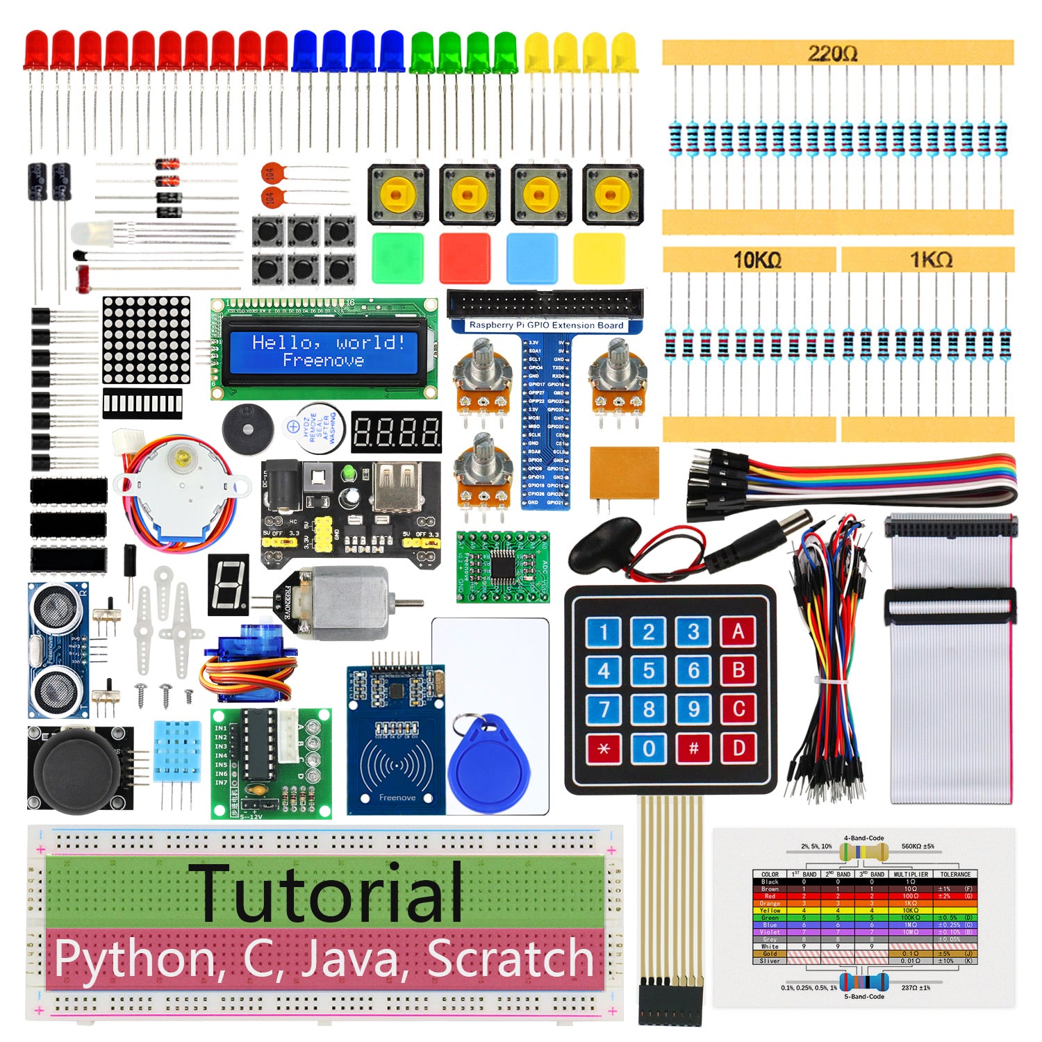 Freenove RFID Starter Kit for Raspberry Pi 5 4 B 3 B+ Zero 2 W, 927-Pa