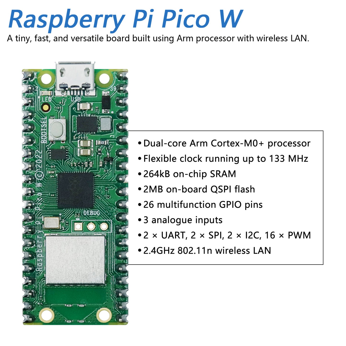 Freenove Bipedal Robot Kit for Raspberry Pi Pico W H WH, LED Matrix Expressions, Obstacle Avoidance, Colorful Lights, Buzzer, Speaker, App