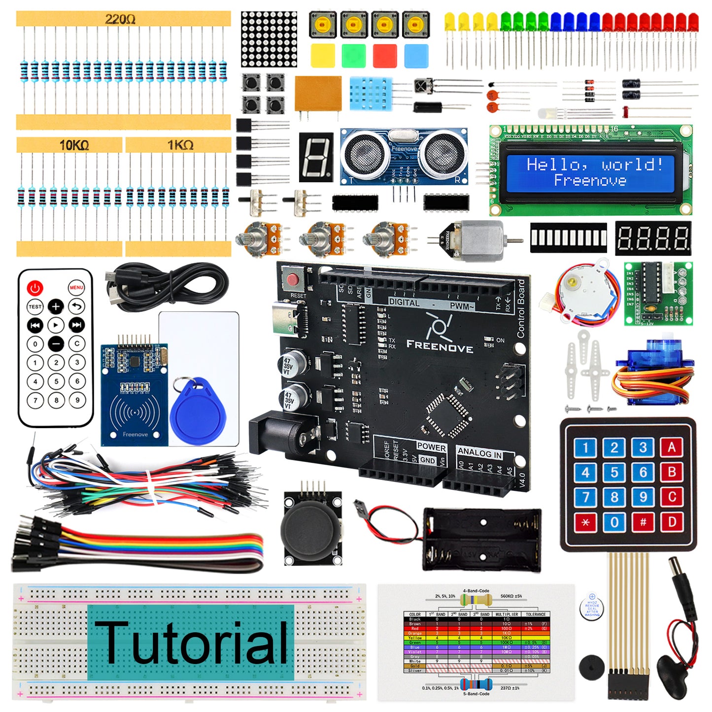 Freenove RFID Starter Kit V2.0 (Compatible with Arduino UNO R3), 251-Page Detailed Tutorial, 198 Items, 55 Projects