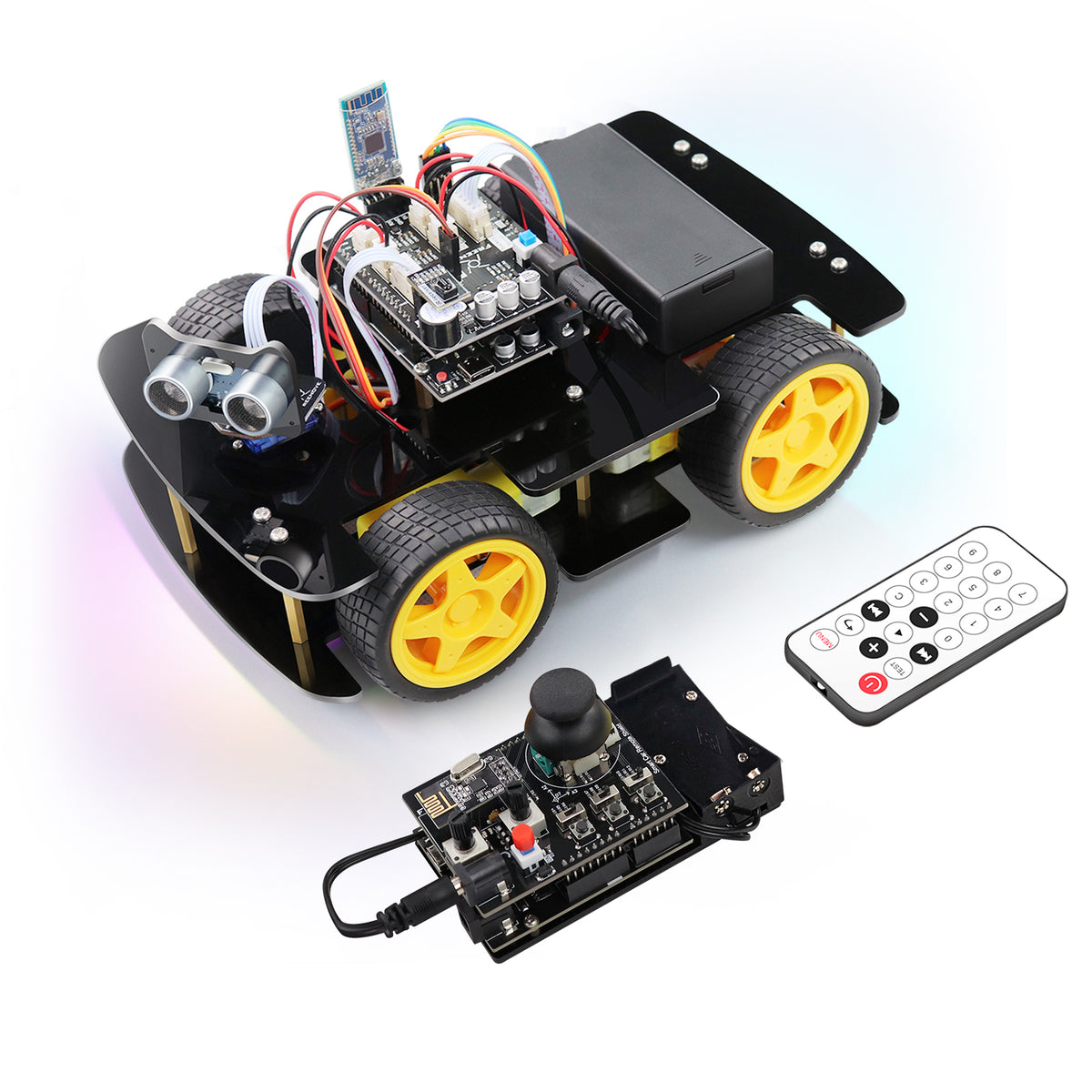 Freenove 4WD Car Kit (Compatible with Arduino IDE), Line Tracking, Obstacle Avoidance, Wireless Control App, Ultrasonic Sensor Motor Servo