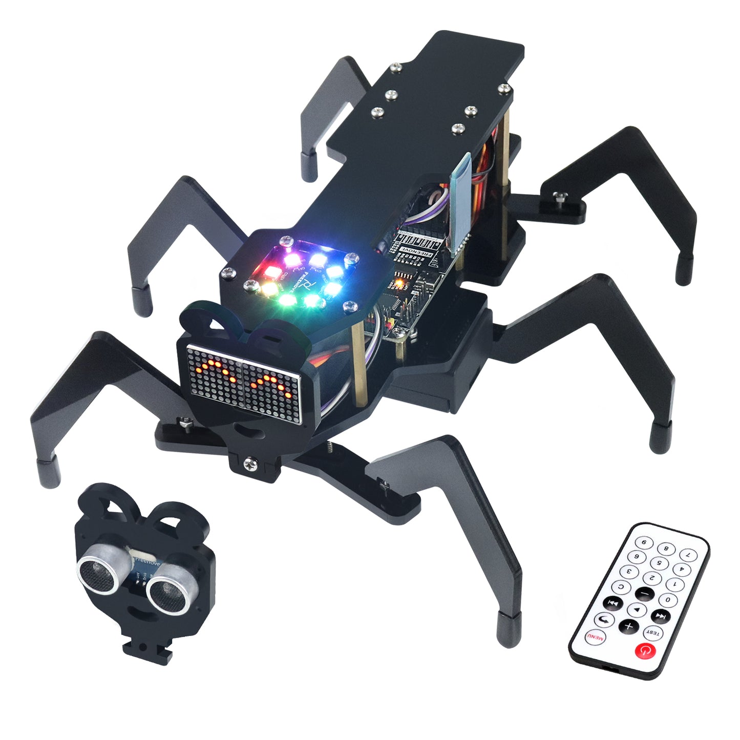 Freenove Robot Ant Kit (Compatible with Arduino IDE), Dot Matrix Expressions, Obstacle Avoidance, Wireless Control App, Ultrasonic Sensor Servo