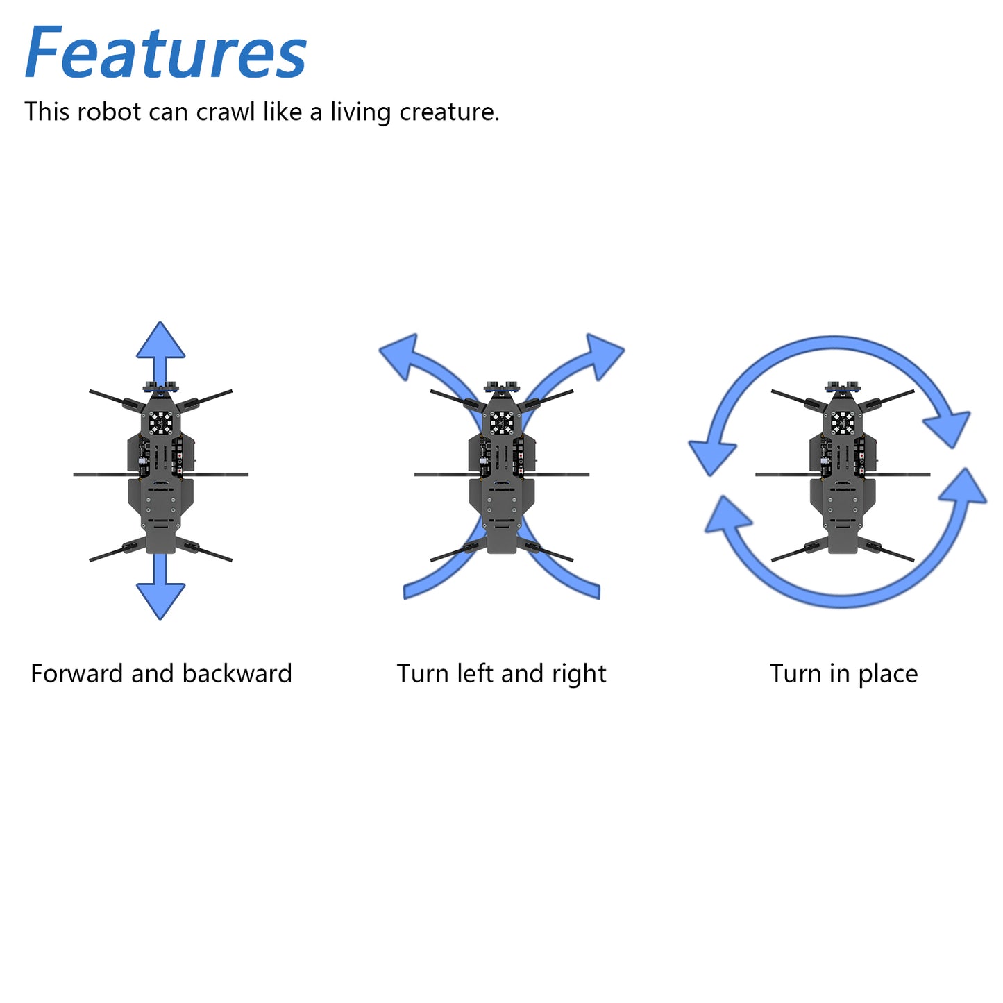 Freenove Robot Ant Kit (Compatible with Arduino IDE), Dot Matrix Expressions, Obstacle Avoidance, Wireless Control App, Ultrasonic Sensor Servo