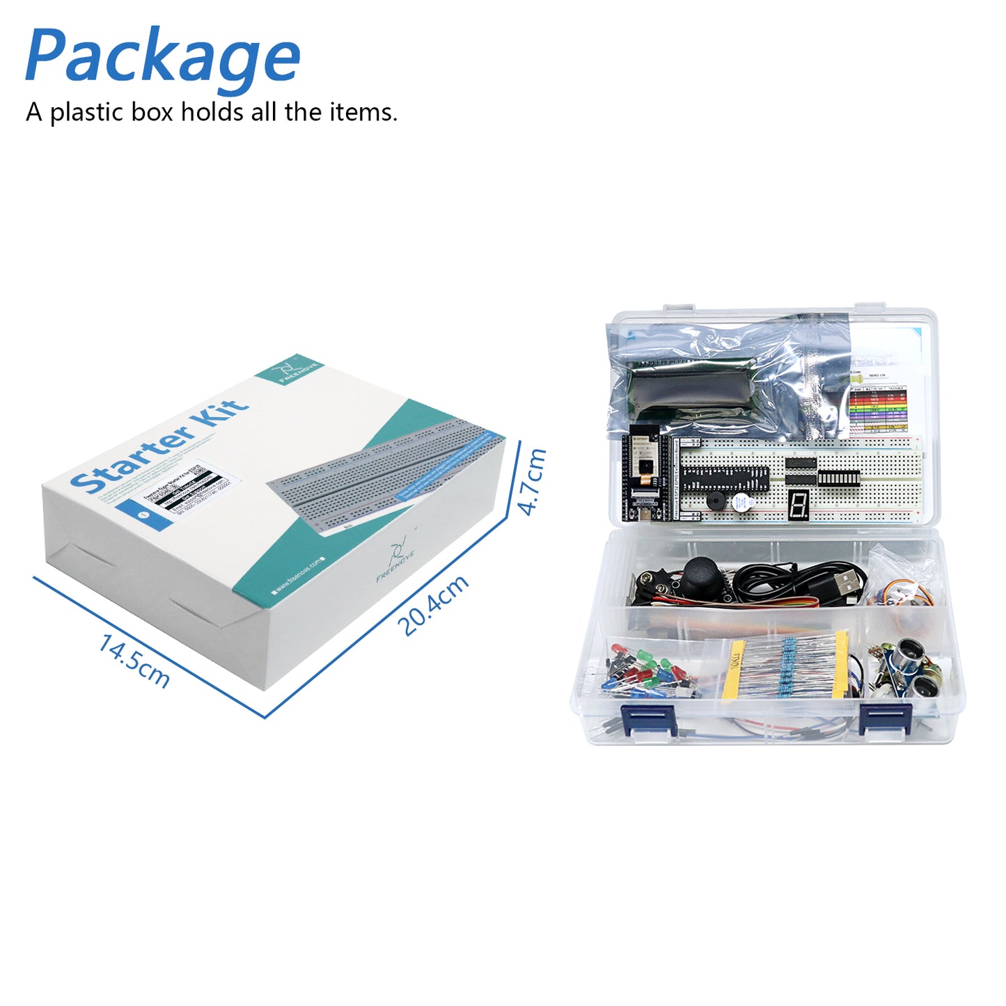 Freenove Super Starter Kit for ESP32 CAM Camera Wi-Fi Bluetooth, Dual-core 32-bit 240 MHz Microcontroller, Python C Code, 522-Page Detailed Tutorial, 173 Items, 78 Projects