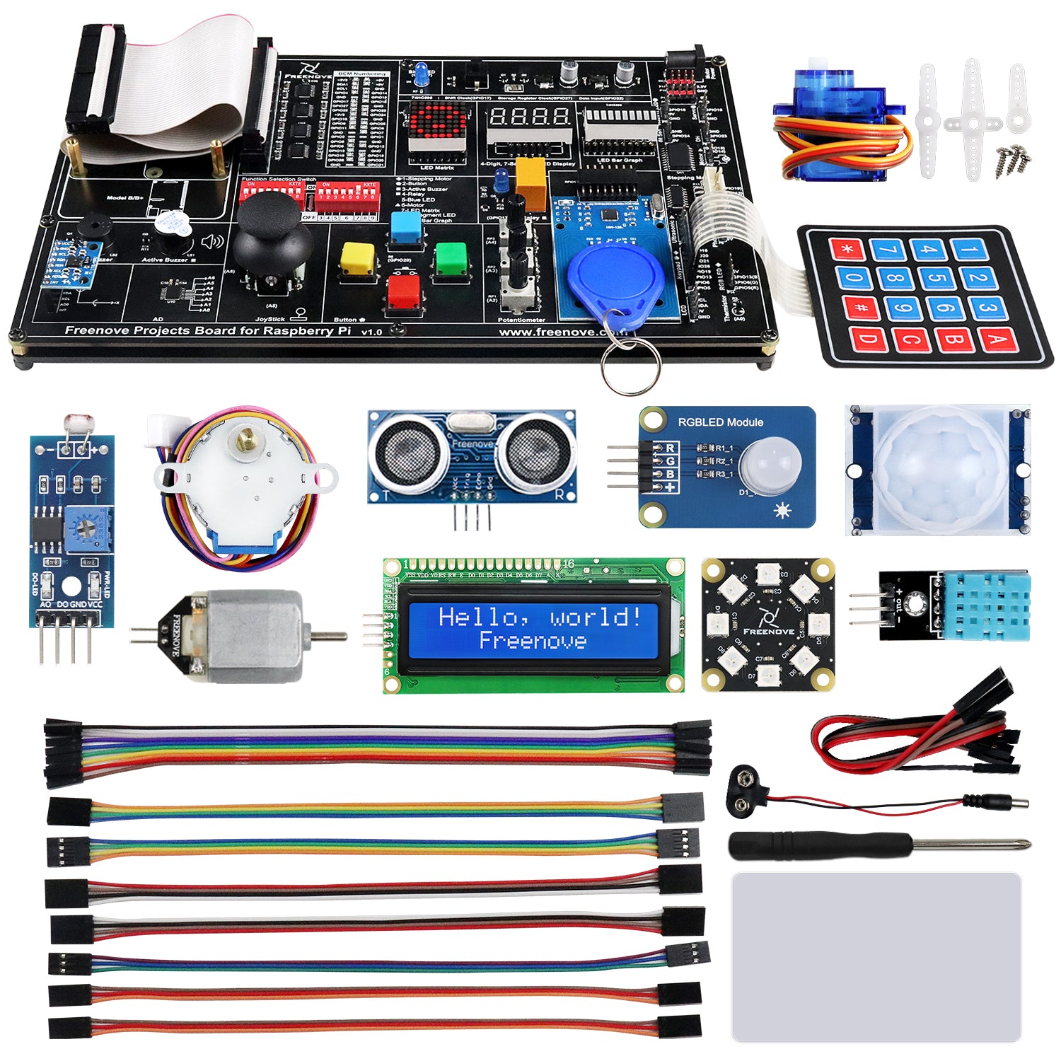 Freenove Projects Kit for Raspberry Pi 5 4 B 3 B+ Zero 2 W, No Wiring,