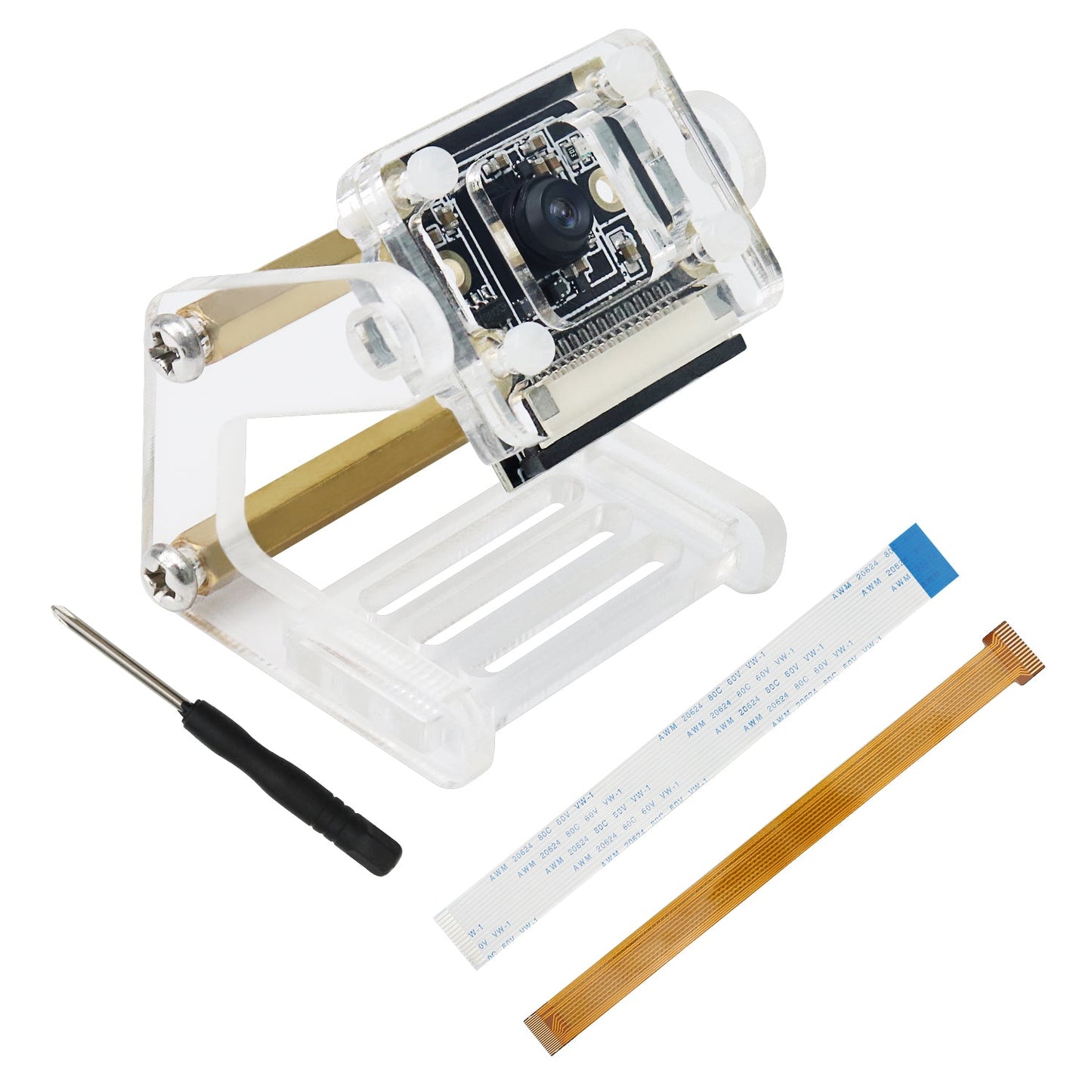 Freenove 5MP 8MP Camera for Raspberry Pi 5 4 B 3 B+ A+ Zero 2 W Jetson Nano, Adjustable Holder, 62° 120° Viewing Angle, 1080P 720P Output