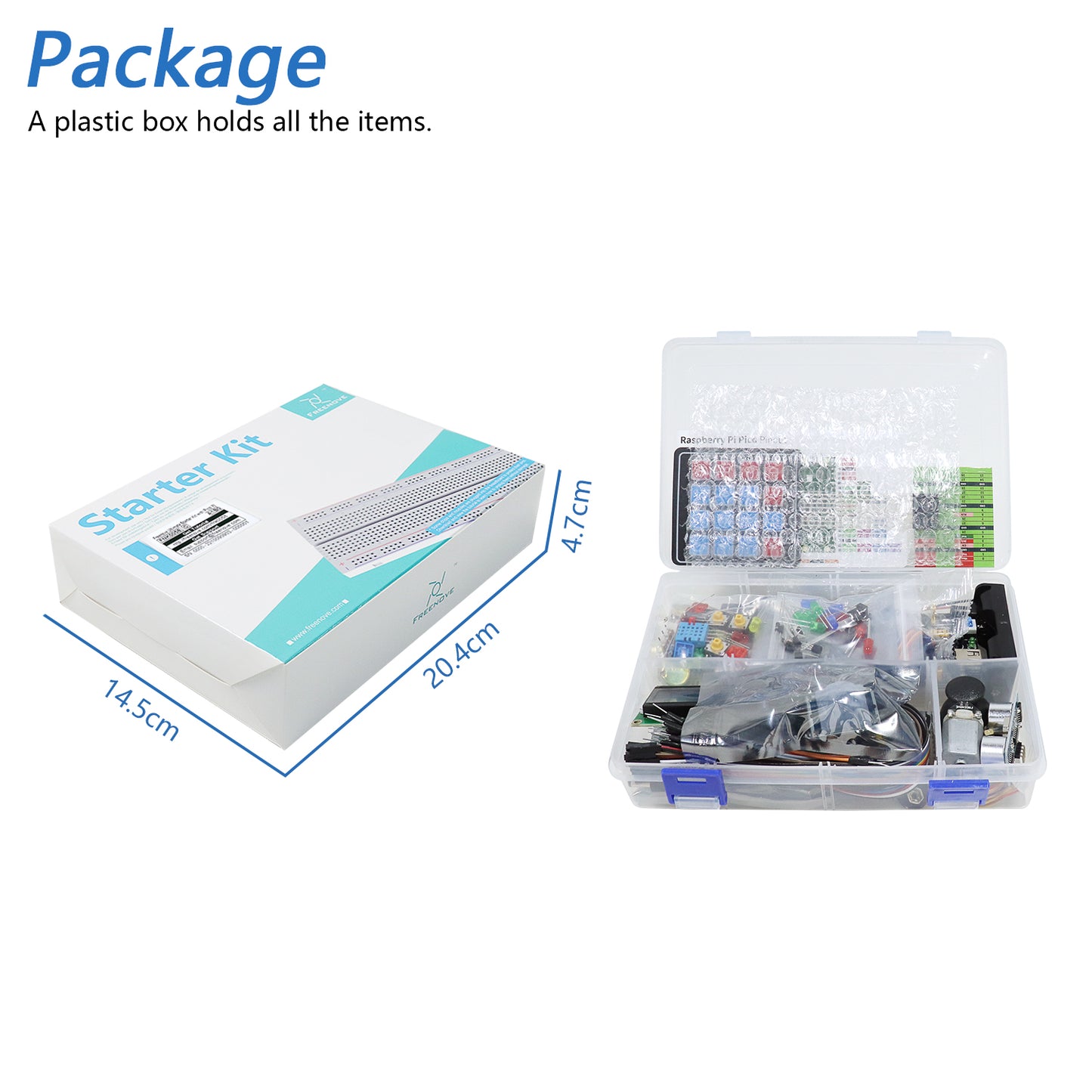 Freenove Ultimate Starter Kit for Raspberry Pi Pico 1 2 W H WH, 767-Page Detailed Tutorial, 220 Items, 119 Projects, Python C Java Code