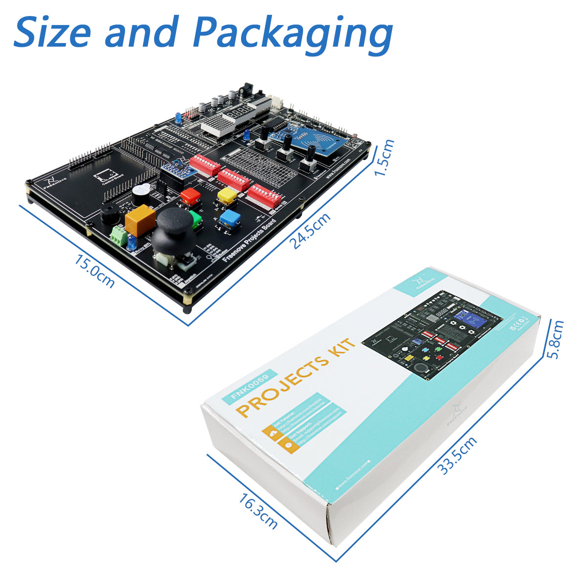 Freenove Projects Kit (Compatible with Arduino UNO R3), 238-Page Detailed Tutorial, 49 Projects, No Soldering, Simple Wiring