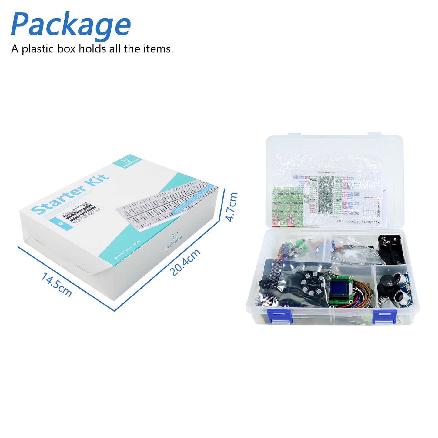 Freenove Super Starter Kit for Raspberry Pi Pico 1 2 W H WH, 588-Page Detailed Tutorial, 175 Items, 94 Projects, Python C Java Code