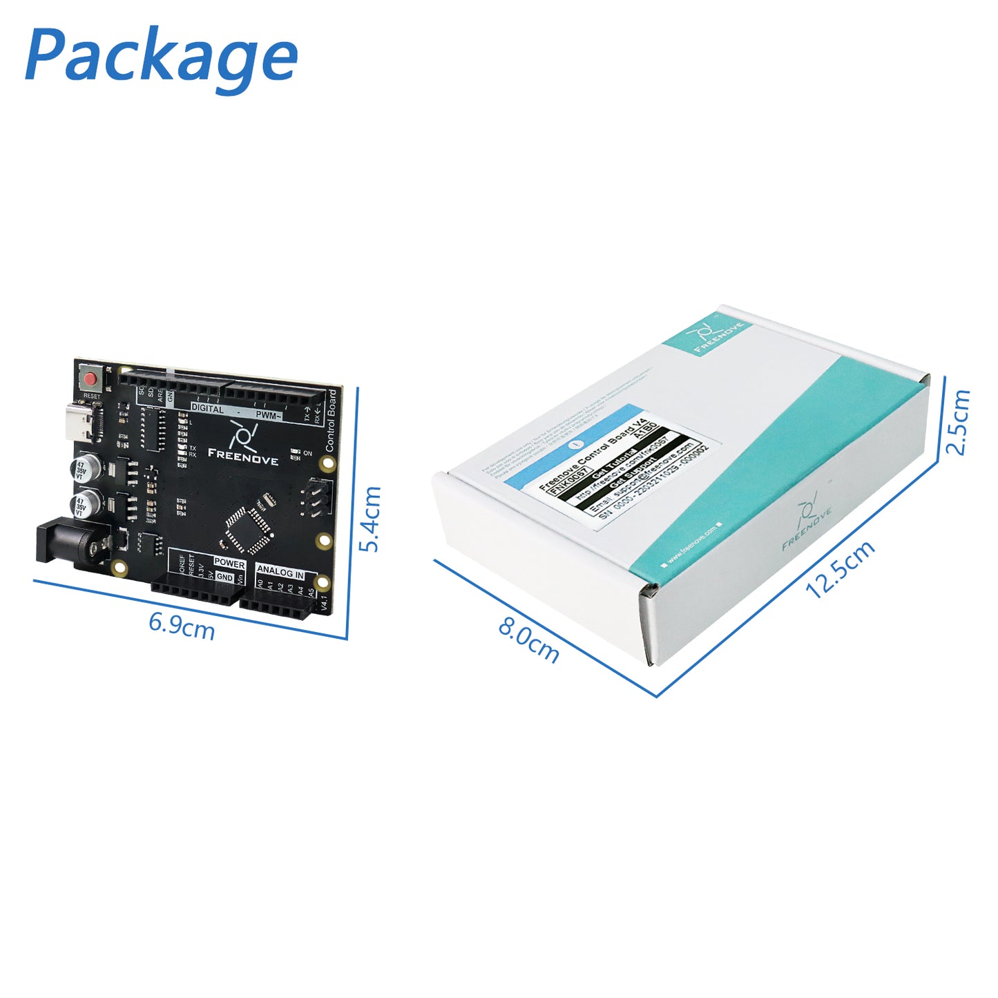 Freenove Control Board V4 (Compatible with Arduino UNO R3) with USB Type-C Interface, Detailed Tutorial, Example Projects and Code
