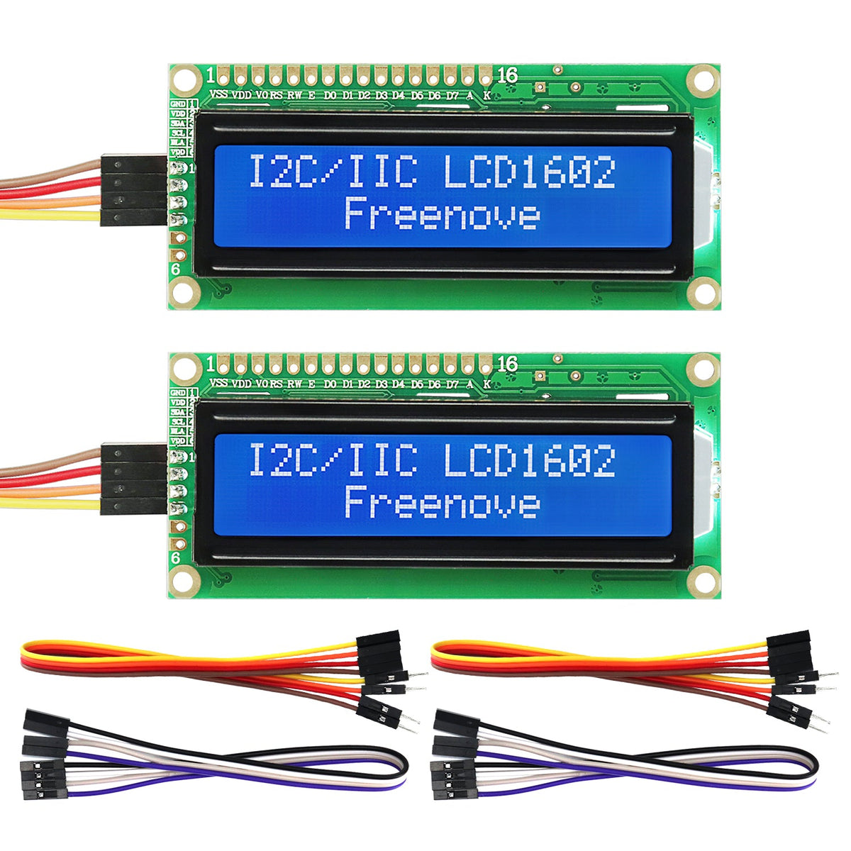 Freenove I2C IIC LCD 1602 2004 Display for Arduino Nano Raspberry Pi Pico ESP32 Development Board, Serial Screen