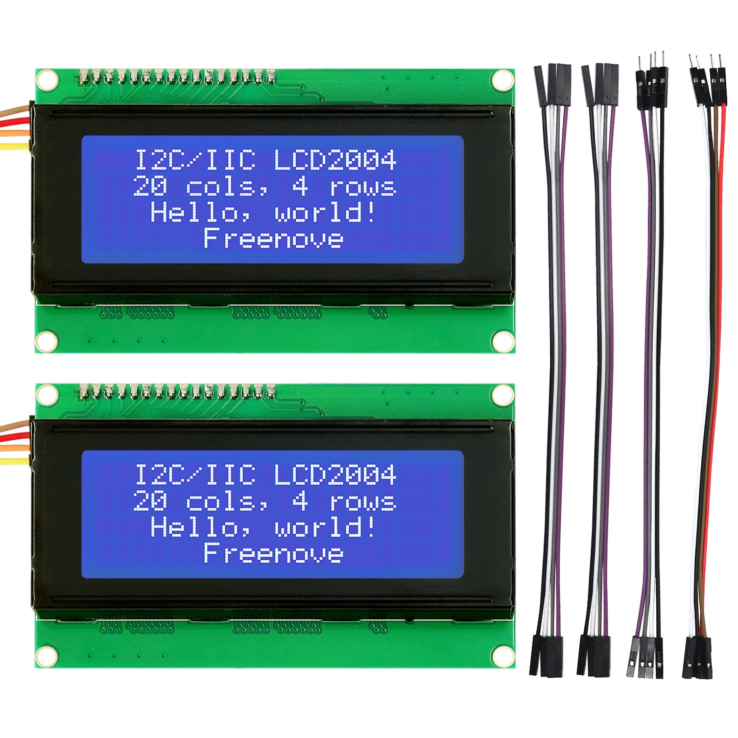 Freenove I2C IIC LCD 1602 2004 Module for Arduino Raspberry Pi Pico ESP32 ESP8266, Serial 16x2 20x4 Display