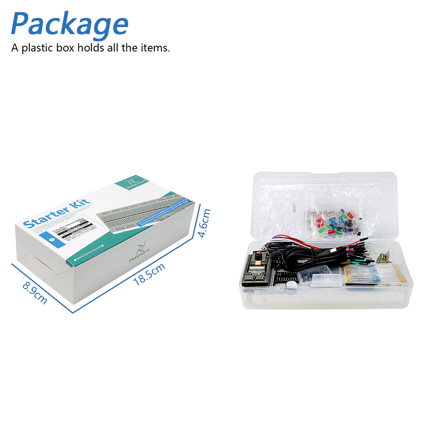 Freenove Basic Starter Kit for ESP32-S3 ESP32 S3 CAM Camera Wi-Fi Bluetooth, Dual-core 32-bit 240 MHz Microcontroller, Python C Code, 418-Page Detailed Tutorial, 144 Items, 55 Projects
