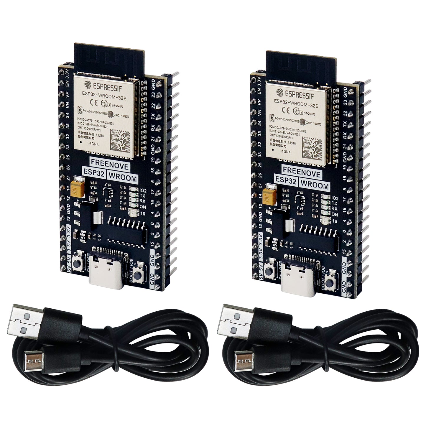 Freenove ESP32 Wi-Fi Bluetooth Board, Dual-core 32-bit 240 MHz Microcontroller, Python C Code, Example Projects Tutorial