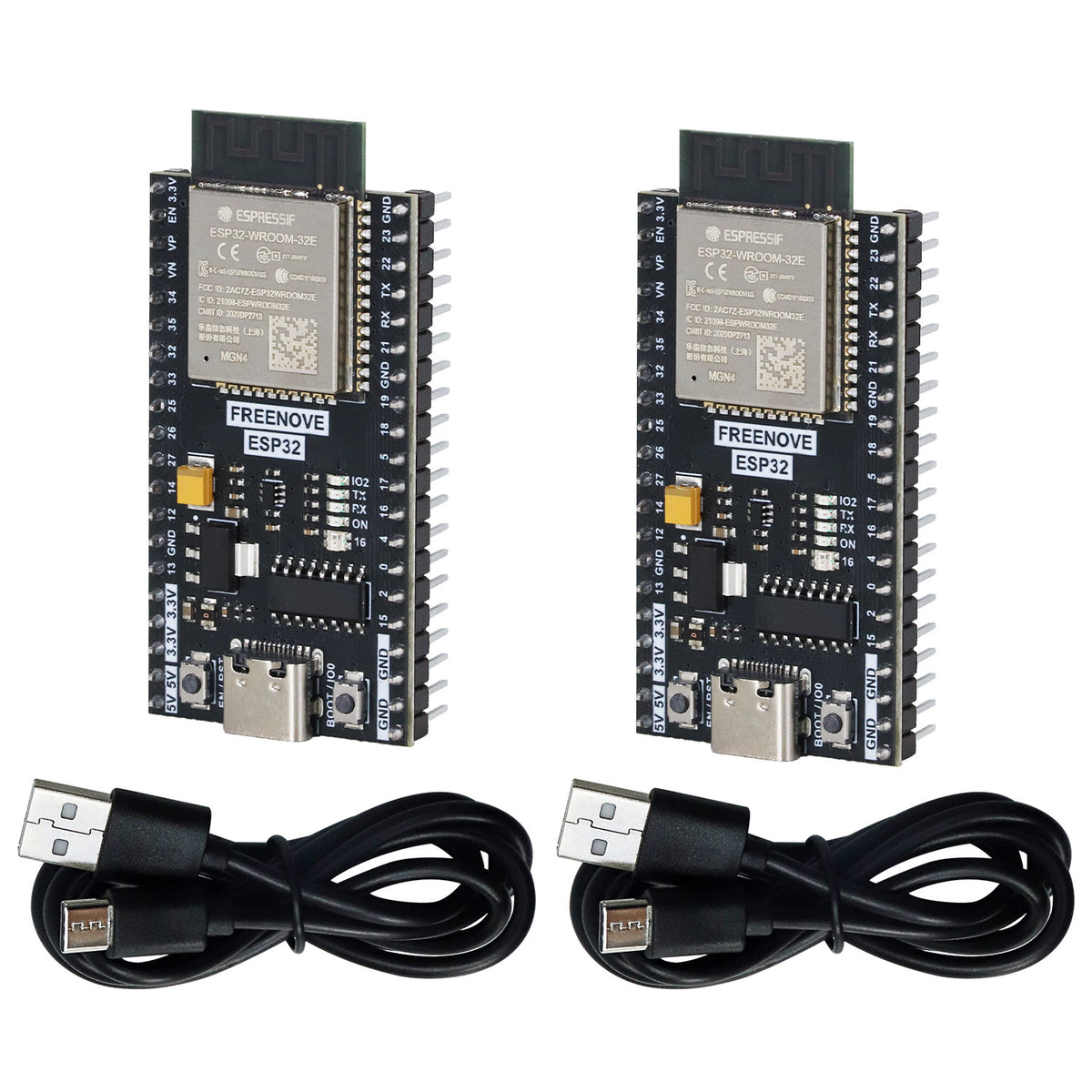Freenove ESP32 DEV ESP32 Development Board Kit, Onboard Wi-Fi Bluetooth, 240 MHz 32-bit Dual-core Microcontroller, Python C Code, Example Projects Tutorial