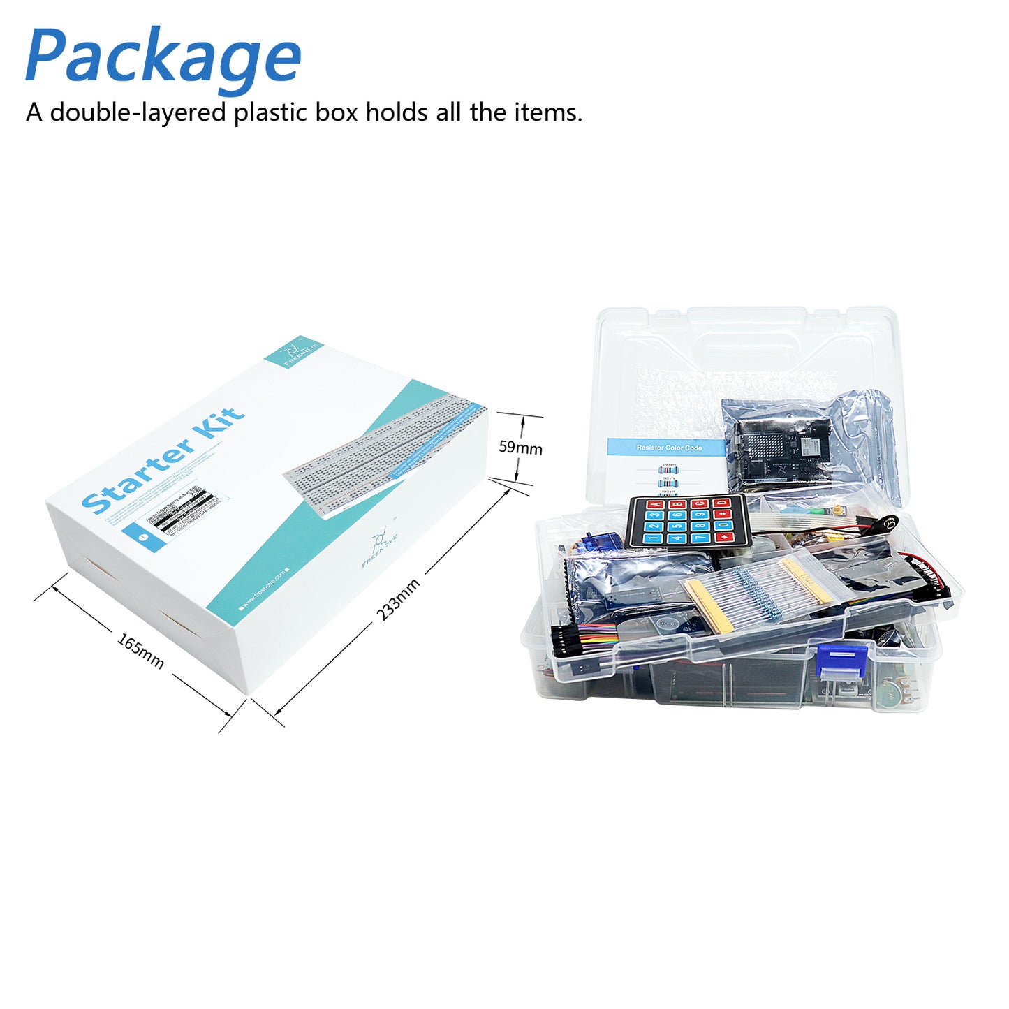 Freenove Complete Starter Kit (Compatible with Arduino UNO R4 WiFi Mini), Arm Cortex-M4 Microcontroller, Onboard ESP32-S3, 474-Page Detailed Tutorial, 343 Items, 90 Projects