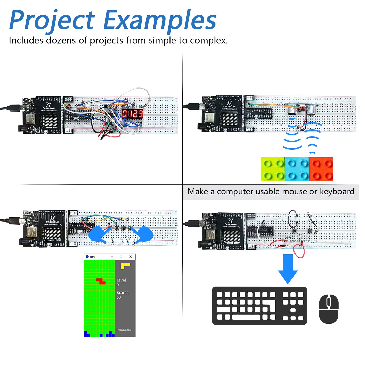 Freenove Ultimate Starter Kit (Compatible with Arduino UNO R4 WiFi Mini), Arm Cortex-M4 Microcontroller, Onboard ESP32-S3, 399-Page Detailed Tutorial, 220 Items, 78 Projects