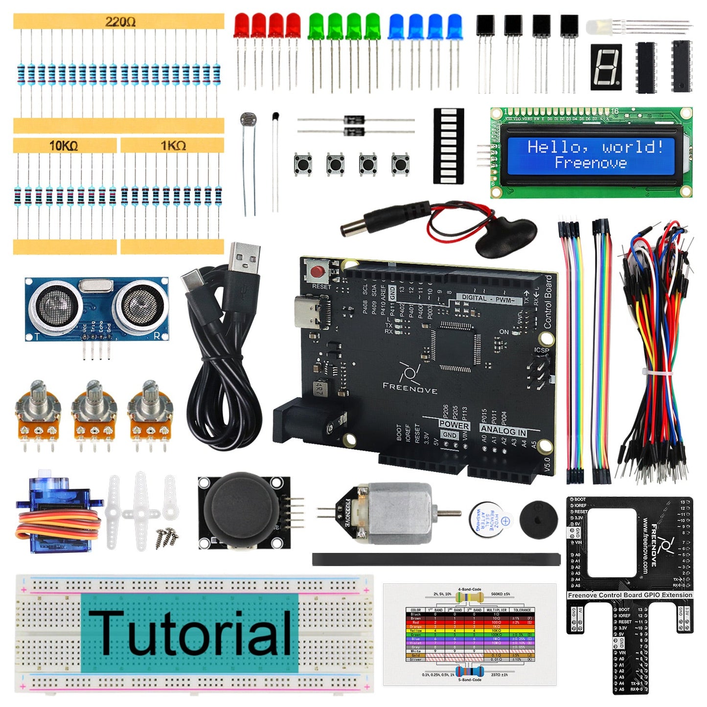 Freenove Super Starter Kit (Compatible with Arduino UNO R4 WiFi Mini), Arm Cortex-M4 Microcontroller, Onboard ESP32-S3, 305-Page Detailed Tutorial, 172 Items, 60 Projects