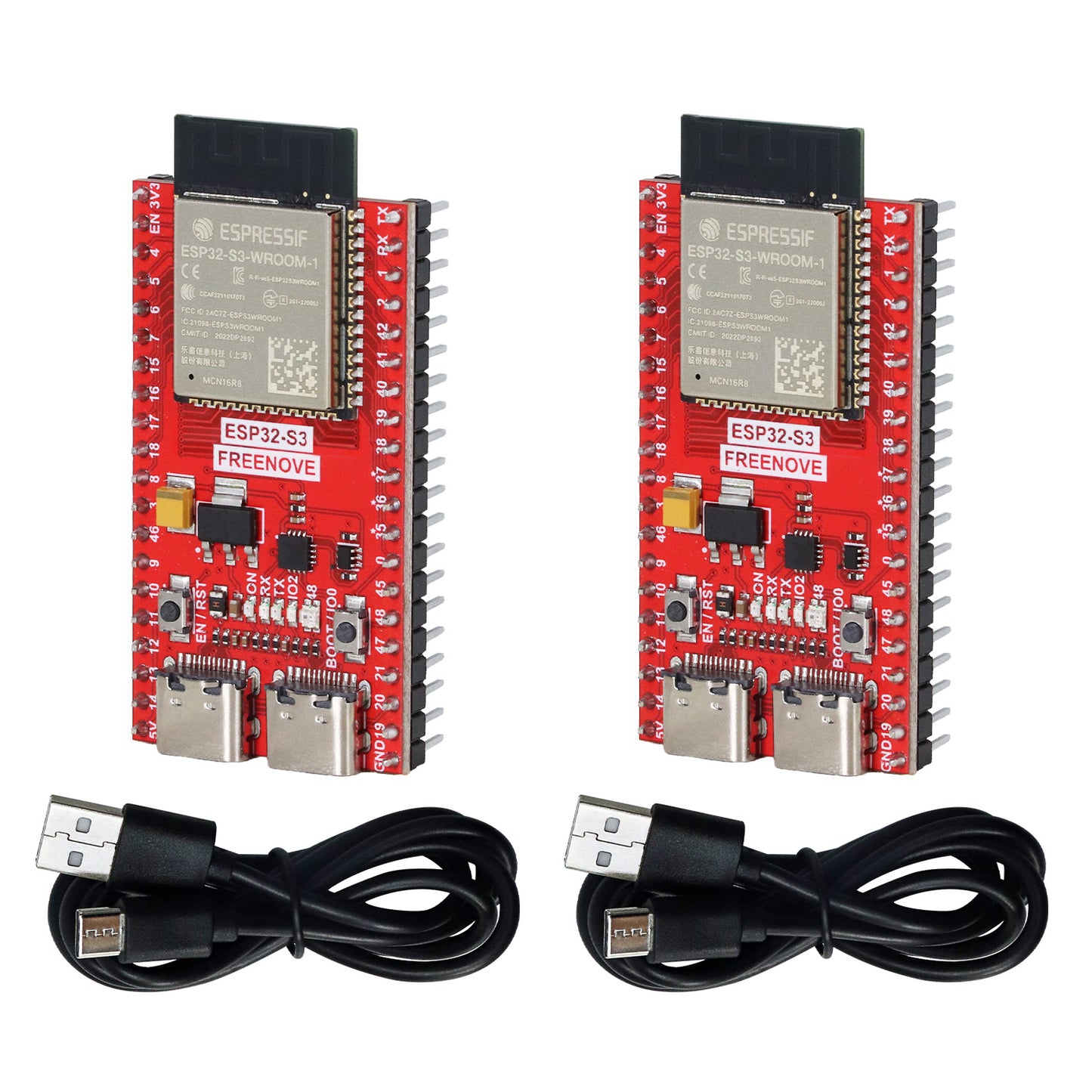Freenove ESP32 DEV ESP32-S3 Development Board Kit, USB-OTG Wi-Fi Bluetooth, 240 MHz 32-bit Dual-core Microcontroller, Python C Code, Example Projects Tutorial