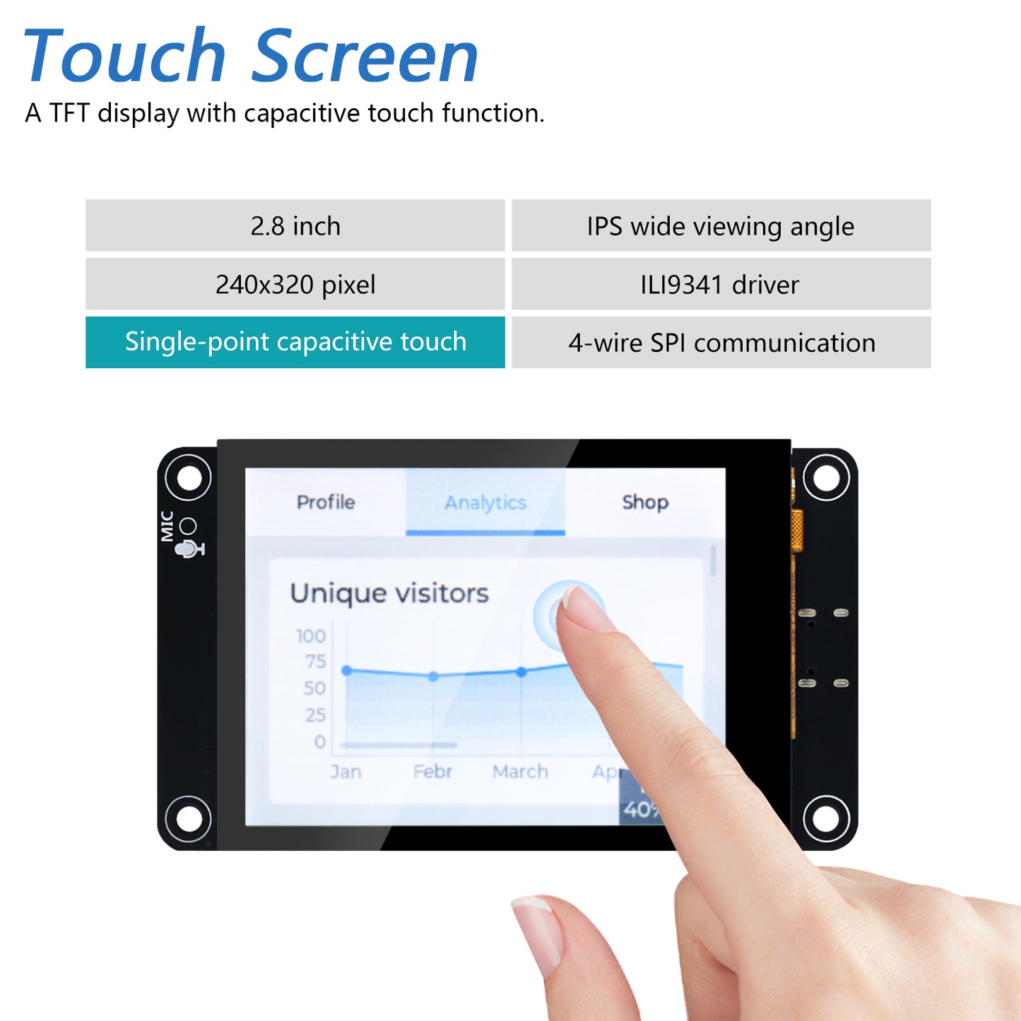 Freenove ESP32-S3 ESP32 S3 Capacitive Touch Display CYD WiFi BT, 2.8 Inch 240x320 IPS Screen Dual-core 32-bit 240 MHz, XiaoZhiAI