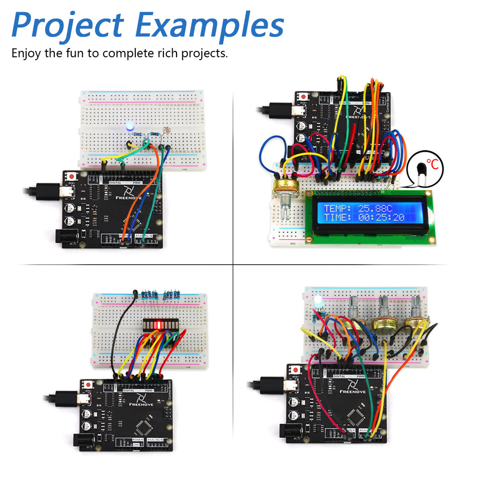 Super Col Arduino Project Freenove Super Starter Kit (Compatible with Arduino UNO R3), 152-Page