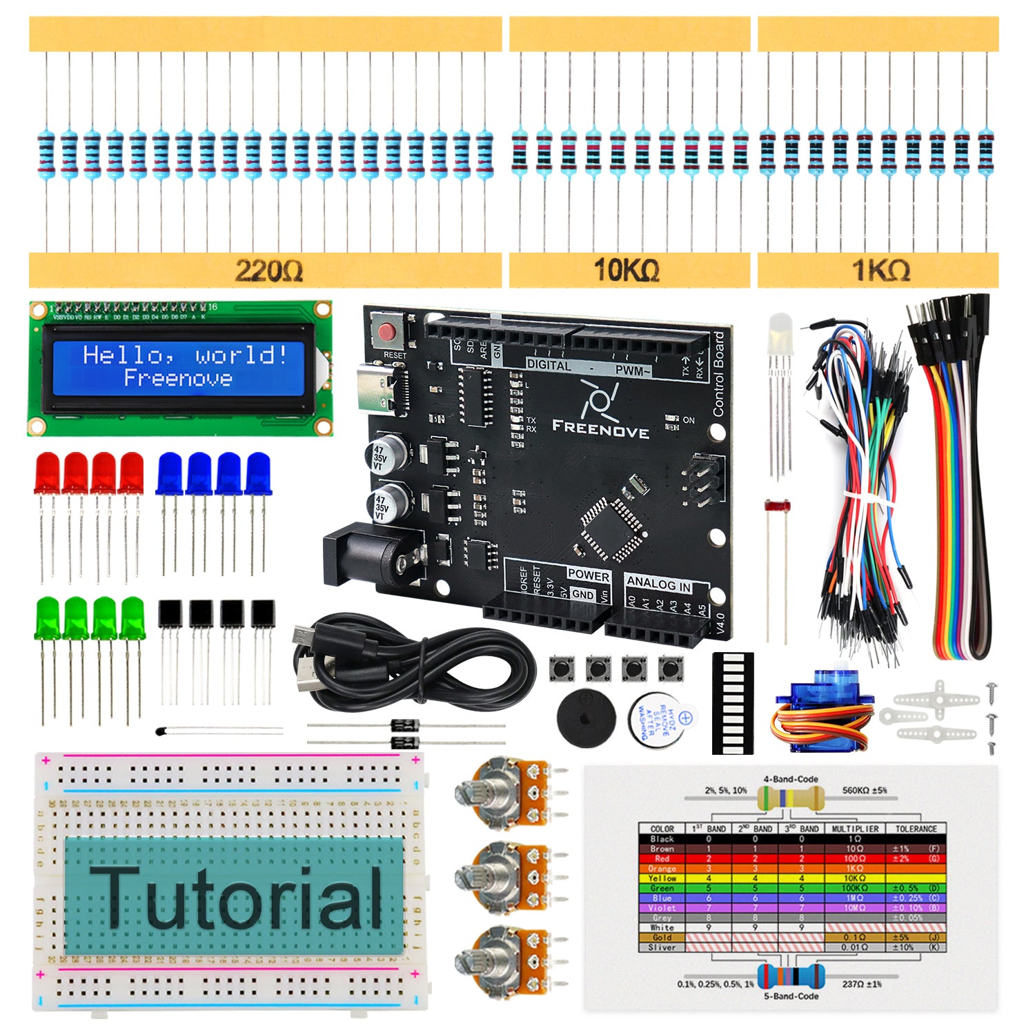 Freenove Kit De Proyectos Con Placa De Control V4 Compatible Con Arduino Ide Tutoriales Detallados De 238 Paginas 46 Proyectos Sin Soldadura - Foto 8