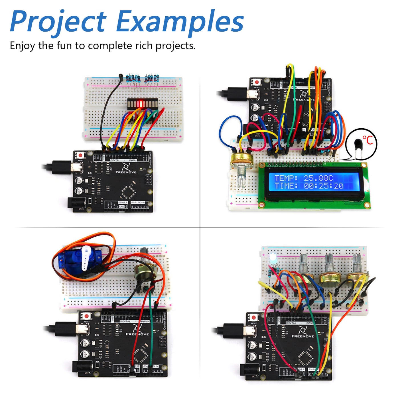 Freenove LCD1602 Starter Kit with Board V4 (Compatible with Arduino IDE)