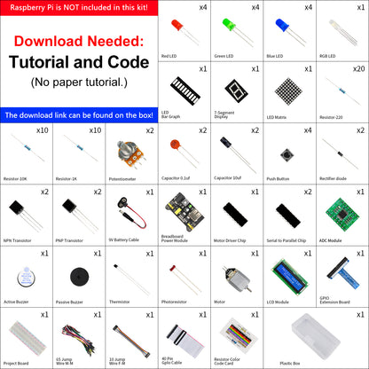 Freenove Super Starter Kit for Raspberry Pi 5 4 B 3 B+ 400 Zero 2 W