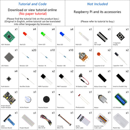 Freenove Super Starter Kit for Raspberry Pi 5 4 B 3 B+ Zero 2 W, 682-Page Tutorial, 88 Projects, 164 Items, Python C Java Scratch Processing Code