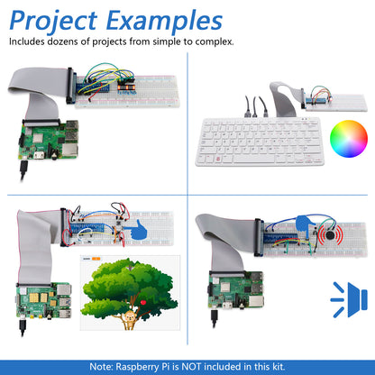 Freenove Basic Starter Kit for Raspberry Pi 5 4 B 3 B+ Zero 2 W, 383-Page Tutorial, 48 Projects, 146 Items, Python C Java Scratch Processing Code