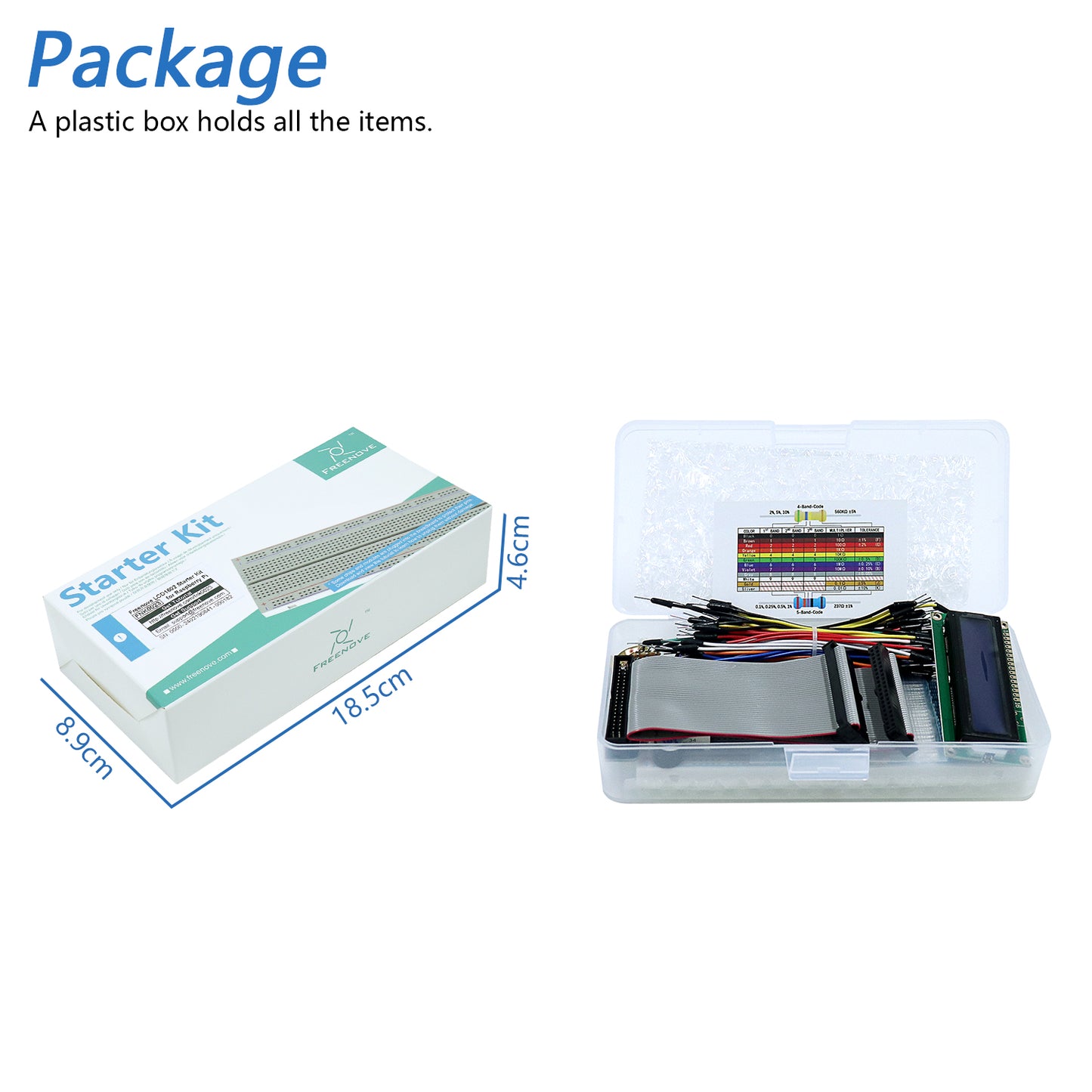 Freenove LCD Starter Kit for Raspberry Pi 5 4 B 3 B+ Zero 2 W, 535-Page Tutorial, 69 Projects, 151 Items, Python C Java Scratch Processing Code