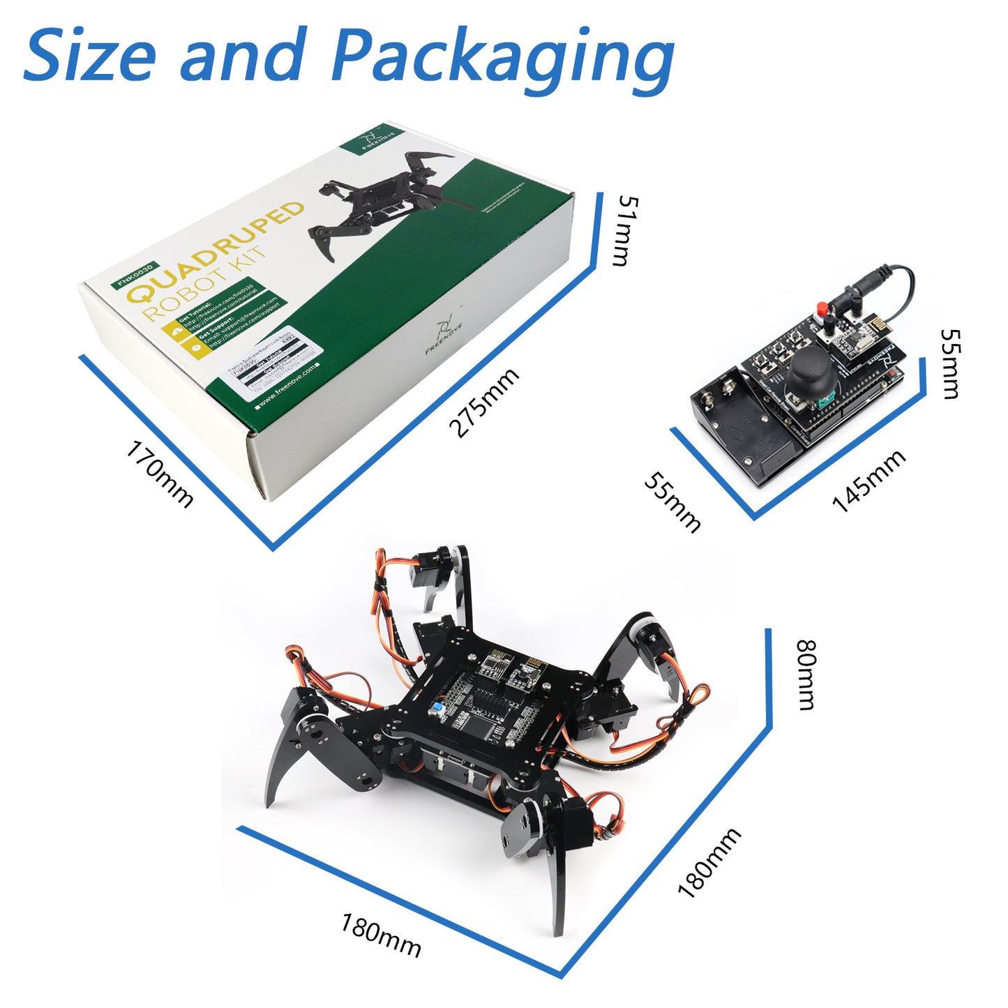 Freenove Quadruped Robot Kit (Compatible with Arduino IDE)