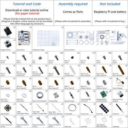 Freenove Robot Arm Kit for Raspberry Pi, High Accuracy, Stepper Motor, Metal Structure, Clamping Mode, Drawing Mode, Record and Replay, App Control