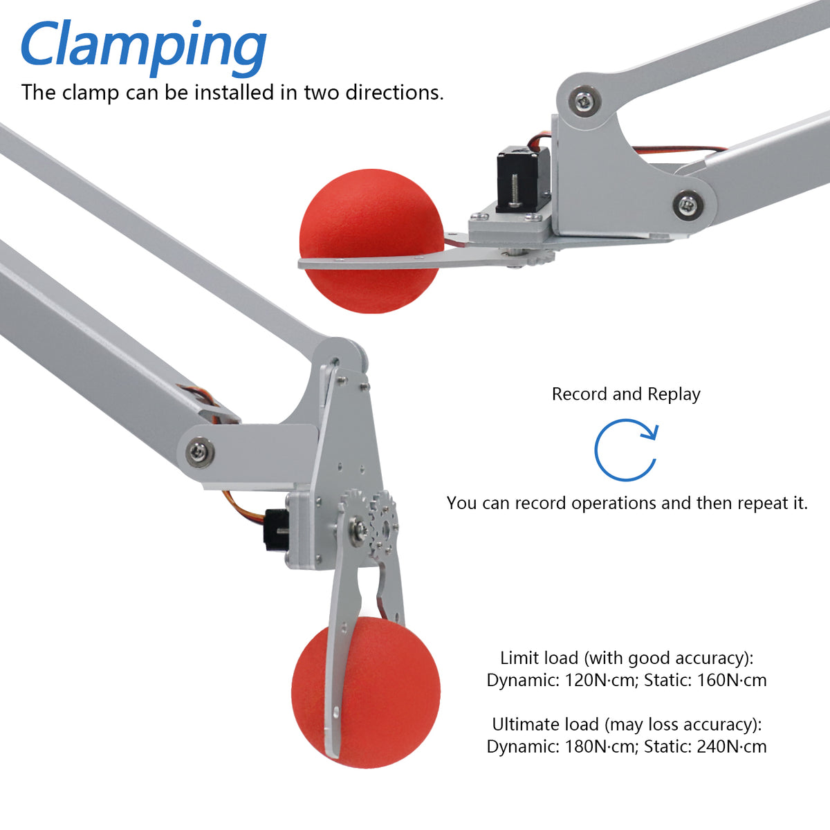 Freenove Robot Arm Kit for Raspberry Pi 5 4 Zero 2 W, High Accuracy Metal Structure Stepper Motor, Clamping Mode and Drawing Mode, Record and Replay, App Control