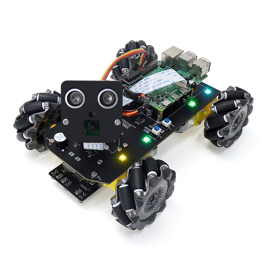Freenove Mecanum Wheel Car Kit for Raspberry Pi 5 4 Zero 2 W, Face Tracking, Line Tracking, Light Tracing, Obstacle Avoidance, App Control, Camera, Servo