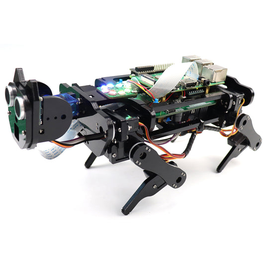 Freenove Robot Dog Kit for Raspberry Pi 5 4 Zero 2 W, Walking, Self Balancing, Face Recognition, Ball Tracing, Ultrasonic Ranging, App Control, Camera, Servo