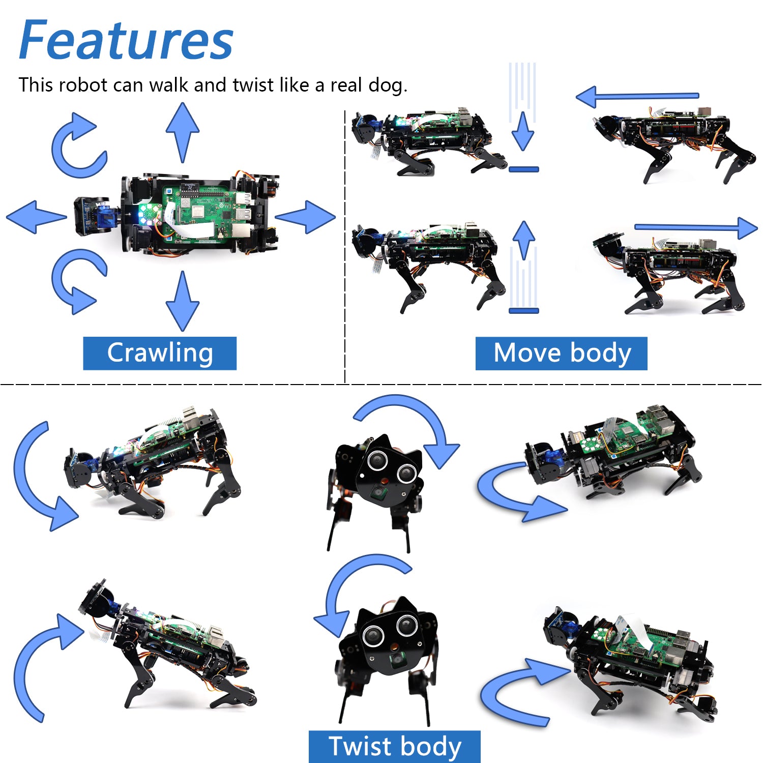Pi Dog Freenove Robot Dog Kit for Raspberry Pi