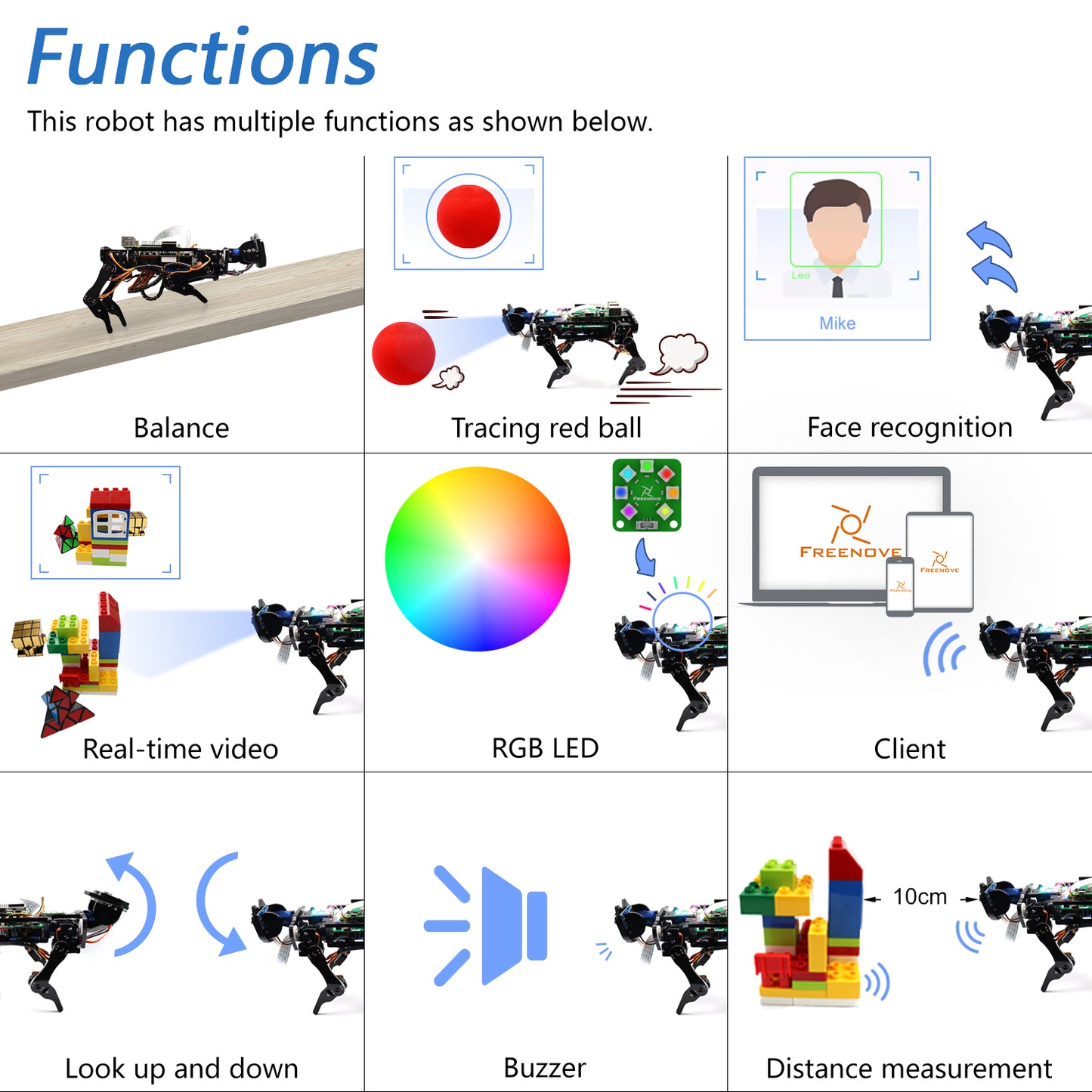 Freenove Robot Dog Kit for Raspberry Pi 5 4 B 3 B+