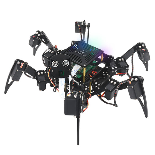 Freenove Big Hexapod Robot Kit for Raspberry Pi 5 4 Zero 2 W, Walking, Self Balancing, Face Recognition, Ultrasonic Ranging, App Control, Camera, Servo