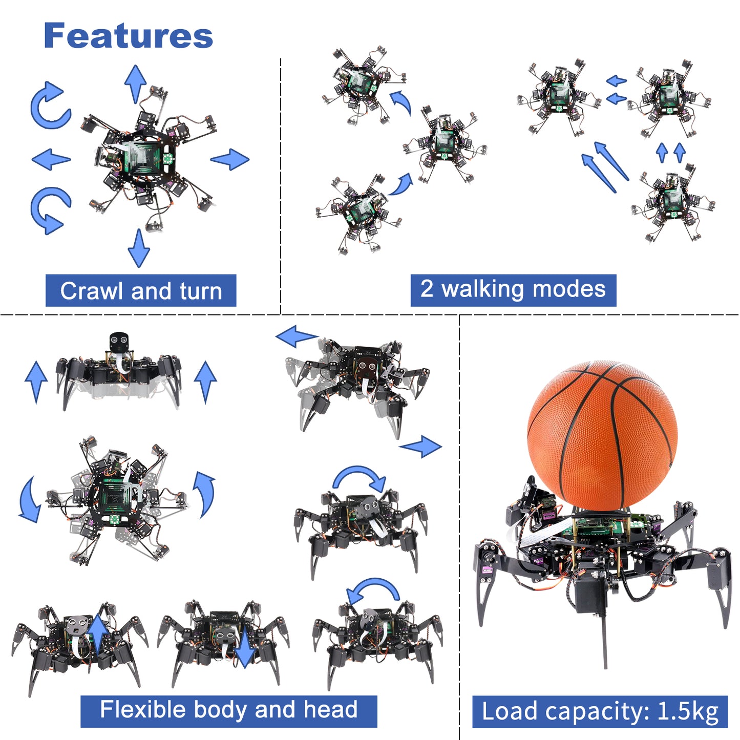 Freenove Big Hexapod Robot Kit for Raspberry Pi