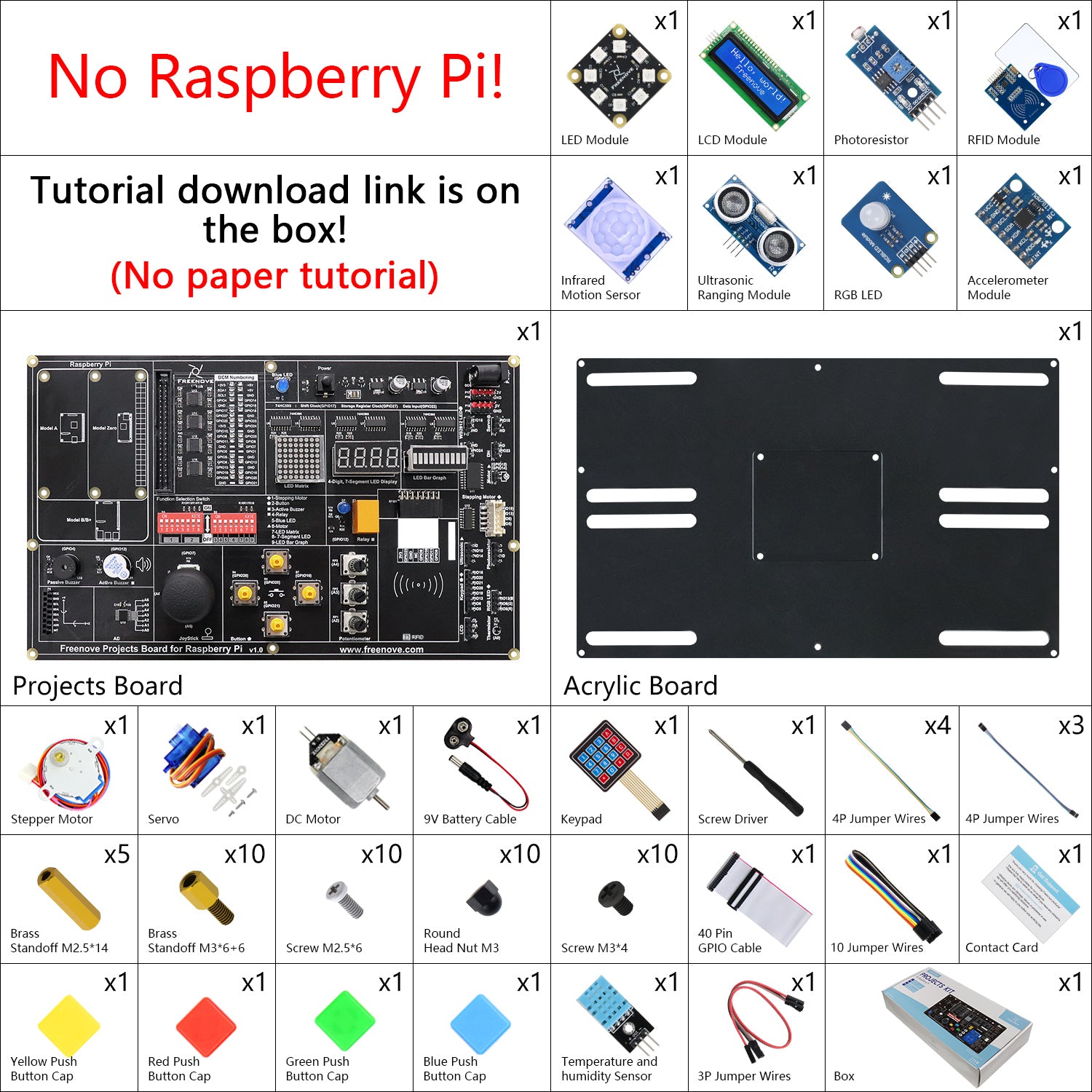 Freenove Projects Kit for Raspberry Pi 5 4 B 3 B+ 400