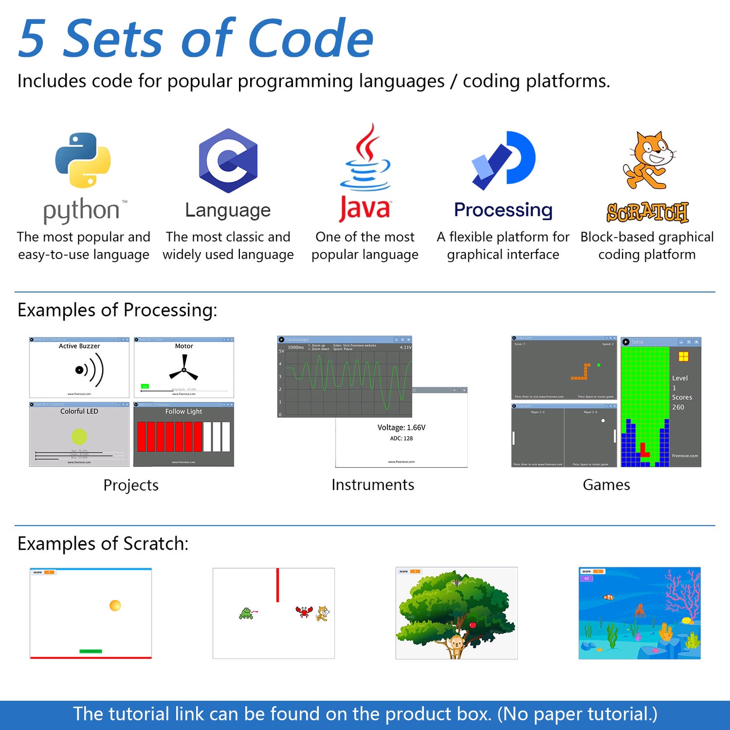 Freenove Projects Kit for Raspberry Pi 5 4 B 3 B+ Zero 2 W, No Wiring, 860-Page Tutorial, 132 Projects, Python C Java Scratch Processing Code
