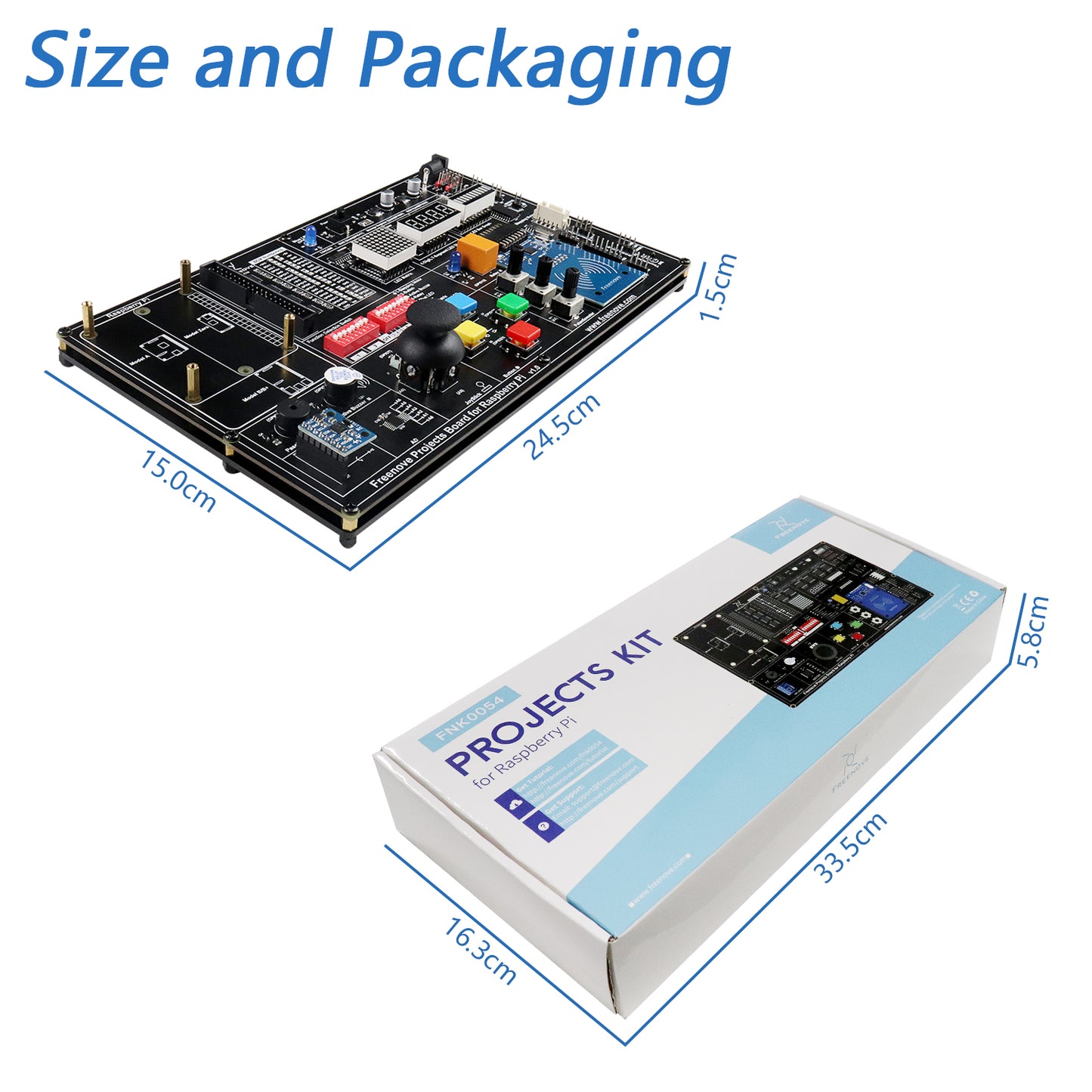 Freenove Projects Kit for Raspberry Pi 5 4 B 3 B+ Zero 2 W, No Wiring, 860-Page Tutorial, 132 Projects, Python C Java Scratch Processing Code