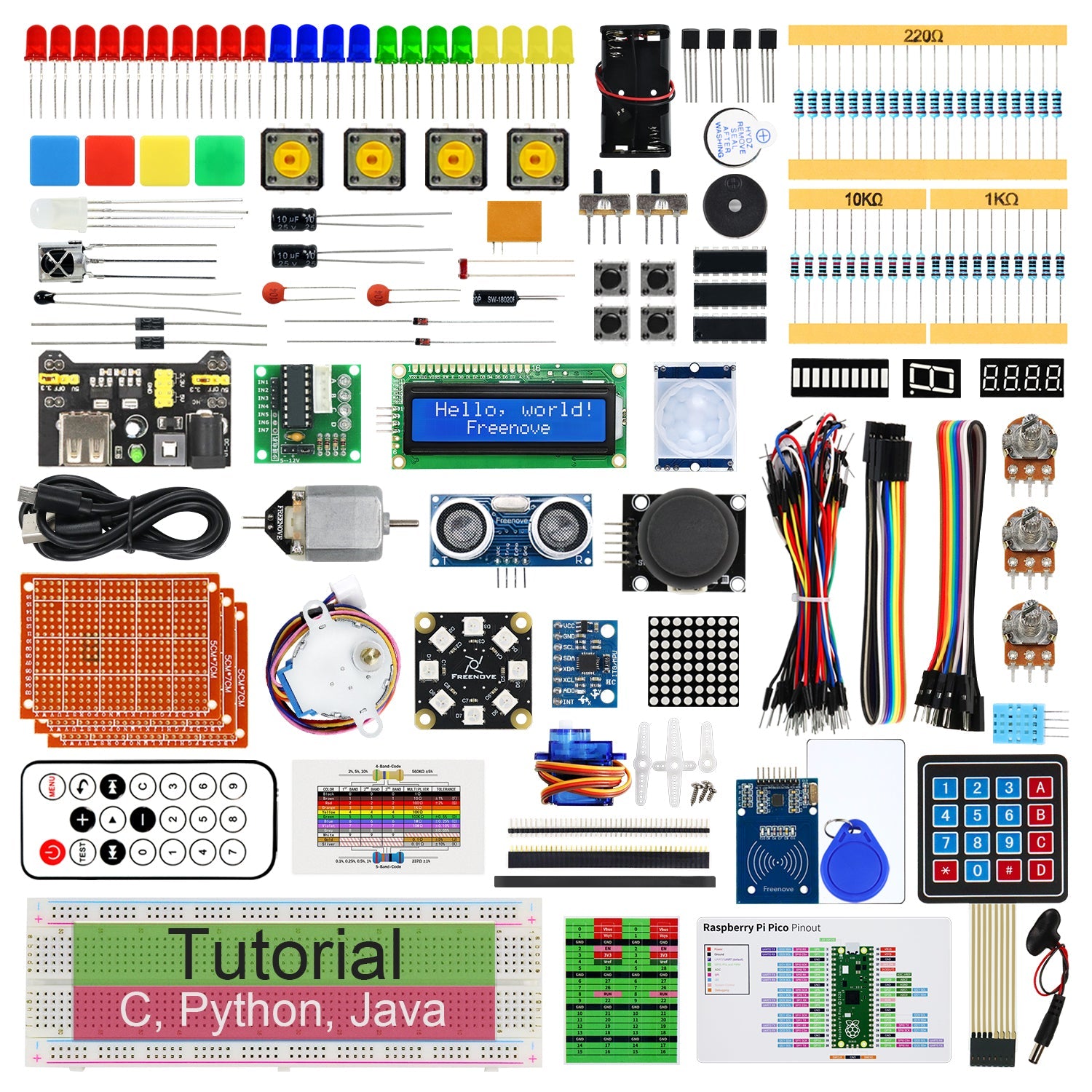 Freenove Ultimate Starter Kit for Raspberry Pi Pico 1 2 W H WH, 767-Pa