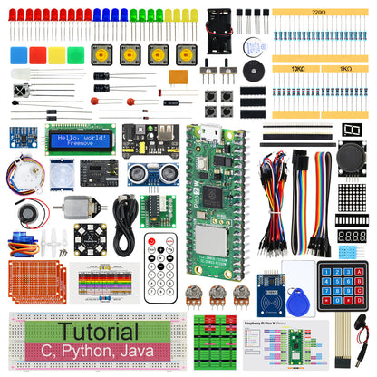 Freenove Ultimate Starter Kit for Raspberry Pi Pico 1 2 W 2W, 3 Sets of Code Python C Java, 767-Page Detailed Tutorial, 119 Example Projects, 220 Items