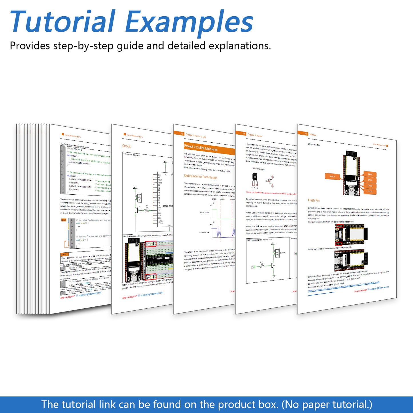 Freenove ESP32 DEV CAM Kit Basic Starter Kit, Onboard Camera Wi-Fi Bluetooth, 240 MHz 32-bit Dual-core, Python C Code, 400-Page Detailed Tutorial, 58 Projects, 143 Items