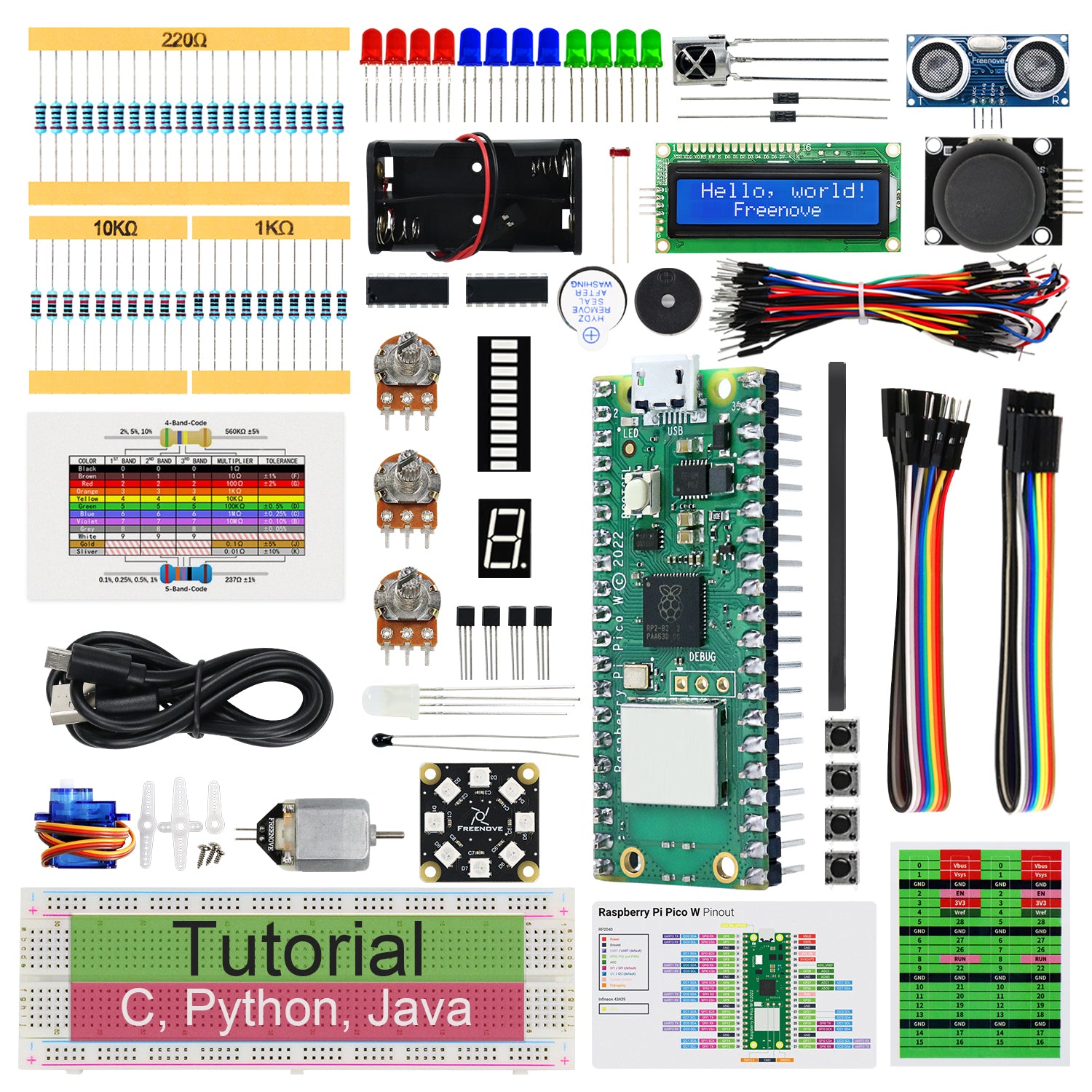 Freenove Super Starter Kit for Raspberry Pi Pico 1 2 W