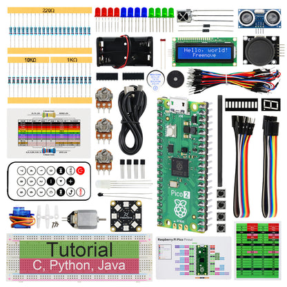 Freenove Super Starter Kit for Raspberry Pi Pico 1 2 W 2W, 3 Sets of Code Python C Java, 588-Page Detailed Tutorial, 94 Example Projects, 175 Items